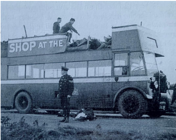 Photo of the bus after the crash